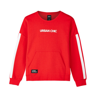 

Special step sweater female 2018 autumn new pullover sweater womens pullover simple small word pocket shirt 882328059027 red S