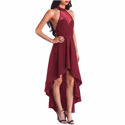 

Prom dress sexy hanging neck sequins sleeveless short evening dress plus size
