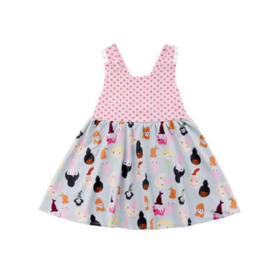

Toddler Cartoon Baby Girl Summer Sleeveless Dress Kids Party Princess Dresses US