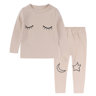

Toddler Baby Boy Girl Kids Clothes Long Sleeve O-neck Print Tops T-shirt Pants Pajama Sleepwear 2Pcs Set Kids Clothes