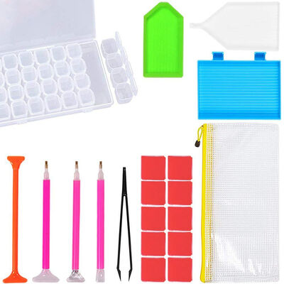 

UpperX 20Pieces Diamond Painting Tools 5D DIY Diamond Painting Accessories Diamond Cross Kits with 28 Slots Diamond Embroidery Box