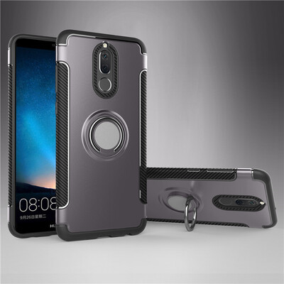 

Fecoprior Back Cover For Huawei Mate 10 Lite Case Car Holder Stand Hard PC Silicon Ring Suction Bracket Celulars