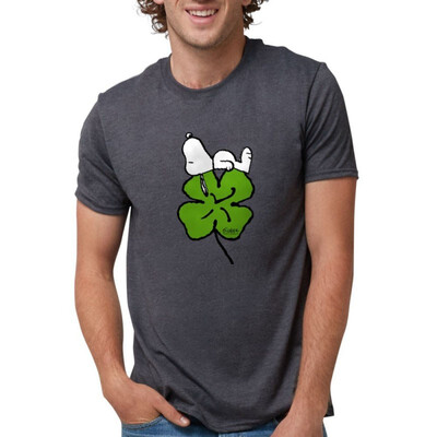 

CafePress - Snoopy Hugging Clover - Mens Tri-blend T-Shirt
