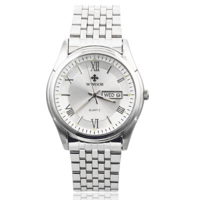 

WWOOR Men's Stainless Steel Watches Luminous Hand Calendar Quartz Dress Watch