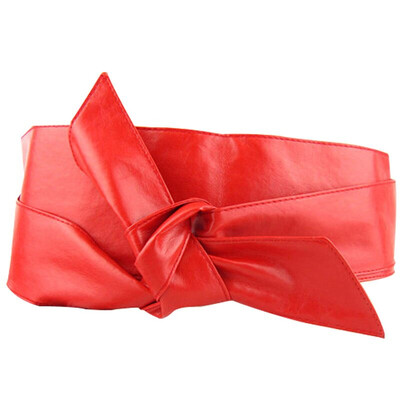 

[Супермаркет] Jingdong ожесточенная Гданьск (шведских крон) WPD13660 г-жа пояс моды Рао круг мягкой кожи лук завязывания широкий талии красный