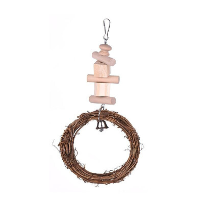 

Parrot Accessories Bird Cage Toys Hanging Stand Chew Foraging Toys for Parrots Bird Perch with Wooden Beads Spool Claws Care Z4W5