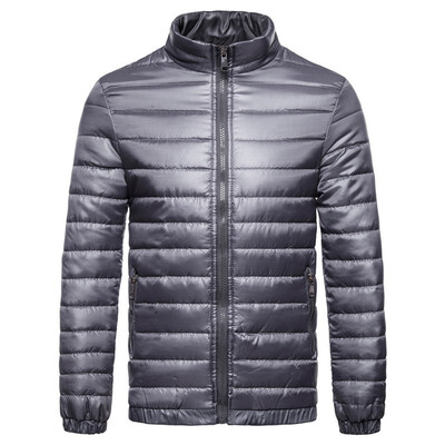 

Mens Fashion Pure Color Stand Collar Long Sleeve Breathable Zipper Casual Slim Warm Coat