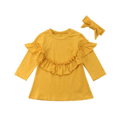 

US Newborn Toddler Baby Girl Clothes BodysuitHeadband Kids Dress Romper Outfits