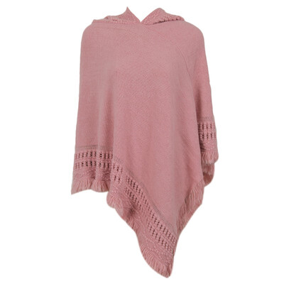 

Women Knitted Poncho Irregularity Sweep Hoodde Fashion Tassel Lady Coat Sweater Outwear