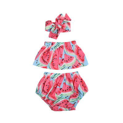 

Newborn baby girls outfit set Romper Off Shoulder Outfits Clothes 3PCs