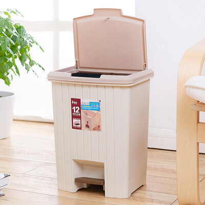 

Shun US trash 12L plastic trash can barrel with a hand-foot dual-use kitchen&toilet square household toilet SM-2616