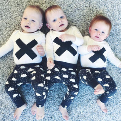 

UK 2PCS New Floral Newborn Baby Girl Boy Outfit Clothes Tops Leggings Pants Set