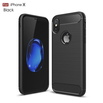 

Fivice iphone X case Luxury brushed carbon fiber TPU soft shell