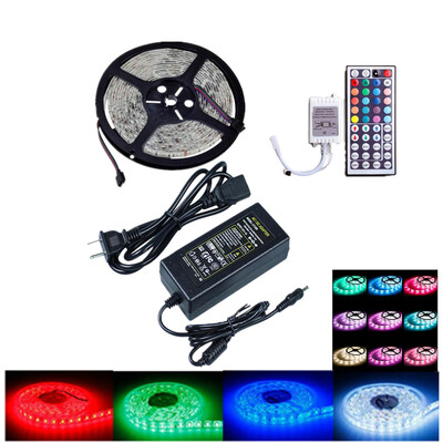 

OMTO DC12V 5M 5050 300LEDs Waterproof RGB Light Strip 44 Key IR Controller