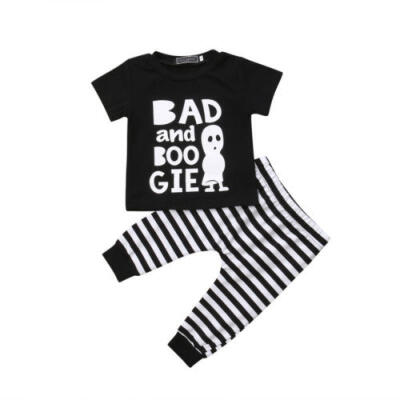 

Newborn Baby Boys Girls Top T-shirt Stripes Pants Leggings Outfits Set Clothes