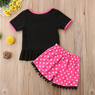 

Kids Baby Girl Cotton Polka Dot Tops T-shirt Shorts Pants Outfits Clothes Summer