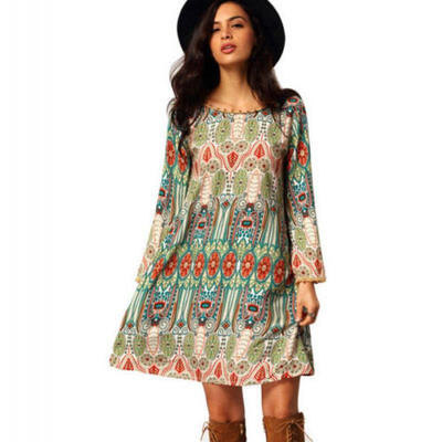 

Womens Floral Long Maxi Dress Long Sleeve Evening Party Summer Beach Sundress