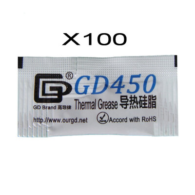 

GD Brand 100 Pieces GD450 Thermal Paste Grease Silicone Heat Sink Compound Golden Net Weight 05 Gram For CPU Cooler Mini Bag MB05