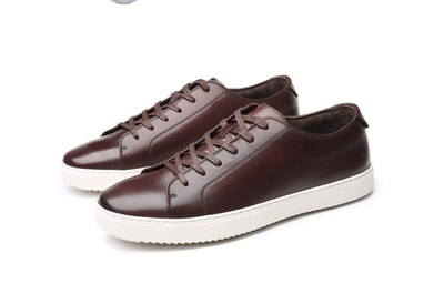 

Mens laced casual leather shoes