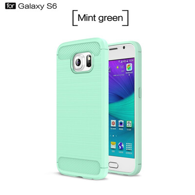 

Fivice Samsung Galaxy S6 case Luxury brushed carbon fiber TPU soft shell