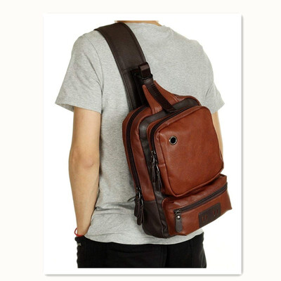 

PU leather mens sports chest bag casual outdoor crossbody bag fashion models