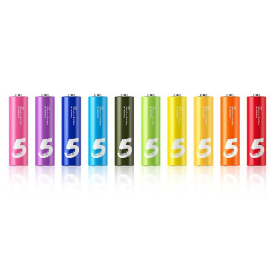 

Xiaomi ZI5 AA Environmental Battery Alkaline Rainbow AA Batteries 10 Pcs Multicolor Mercury-free Cadmium-free Power Lasting for To