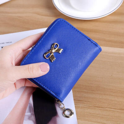 

Womens Leather Small Mini Wallet Card Holder Zip Coin Purse Clutch Handbag