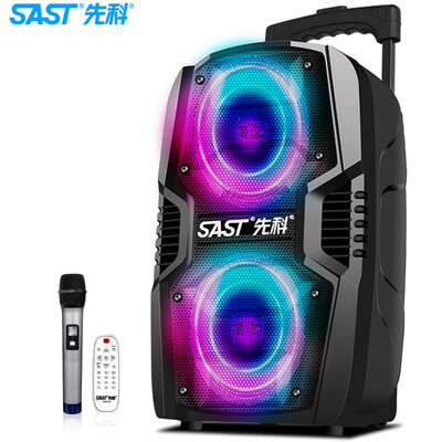 

SAST A68 8 inch portable mobile lever outdoor audio square dance speaker Bluetooth audio high power home outdoor live K song double microphone version