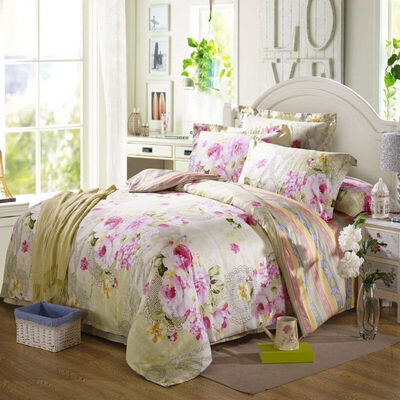 

SHENGWEI print cotton bed set/bed kit (duvetcover/bed sheet/pillowcase) 1.5m bed
