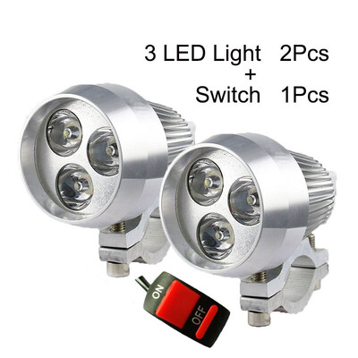 

2Pcs Motorcycle 12V 15w 1200lm Headlight LED Motorbike Spotlight Daylight Headlamp Motor auxiliary Driving Fog Light Head Lamp