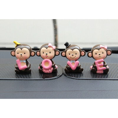 

1 Set Auto Interior Accessories Lovely Cartoon Dolls Ornaments Love Banana Monkey Doll Kiss Baby Doll Fashionable car Decoration