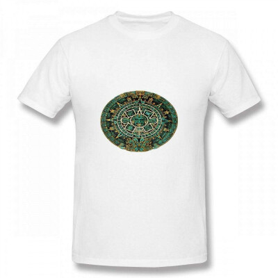 

All Things Mexican Image of Turquoise&Gold Aztec Calendar Men T-Shirt