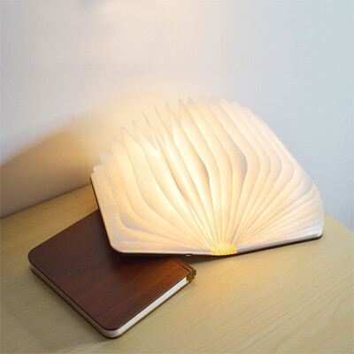 

NeillieN LED Night LightPortable USB Wooden Folding Book LampArt Decorative Lights Folding Mini Table LightDesk Lamp