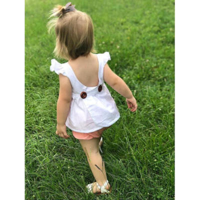 

Casual Newborn Kids Baby Girl Ruffle Backless Dress Top T-shirt Sundress Clothes