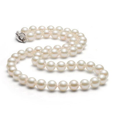 

Jingrun Pearl Yuyue 9-10mm round strong luster freshwater pearl necklace 50cm white thick sent mother