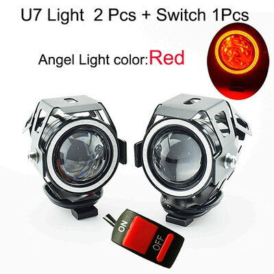 

1Pair Motorcycle LED U7 Headlights 12V 125w High Brightness Motorbike spotlight Motor Driving Head Lights motor auxiliary fog lamp