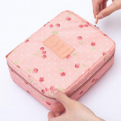 

Portable Women Travel Makeup Toiletry Case Pouch Flower Organizer Cosmetic Bag