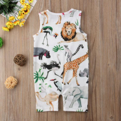 

Newborn Baby Girl Boy Floral&Animal Romper Bodysuit Jumpsuit Outfits Set Sunsuit