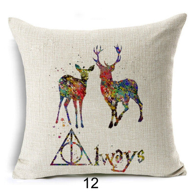 

Harry Potter Cushion Cover Cotton Linen Goblet of Fire The Deathly Hallows Home Decorative Pillow Cover for Sofa Cojines
