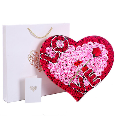 

IM HUA HUA birthday gift girl wedding anniversary Valentines Day gift to send girlfriend to wife creative gift confession 99 rose gift box