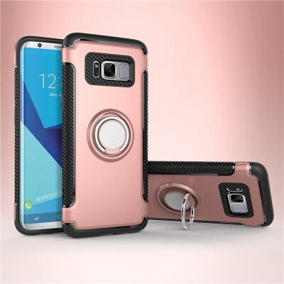 

Fecoprior Back Cover For Samsung Galaxy S8 Case Car Holder Stand Hard PC Silicon Ring Suction Bracket Celulars