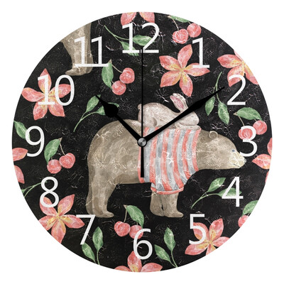 

Wall Clock Sloth Pattern Round Wall Clock Arabic Numerals Design