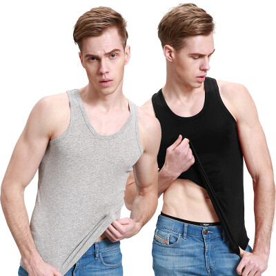 

Heng Yuan Xiang ZC-303 Men&39s Vest Cotton Shirt Men&39s Shirt Short Sleeve Shirt Skirt Sports Hurdle Underwear Black Gray 2 Pack 180105