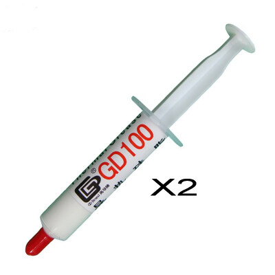 

GD Brand 2 Pieces GD100 Thermal Paste Grease Silicone Heat Sink Compound White Net Weight 7 Grams For CPU Cooler Fan Syringe SY7