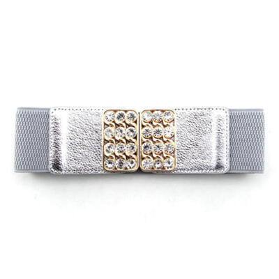 

Hot Women Wide Waist Belt Vintage Diamante Elastic Stretch Buckle Waistband