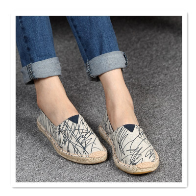 

2018 sandals one pedal linen bottom shoes handmade woven canvas shoes breathable deodorant comfortable lazy shoes Chinese style me