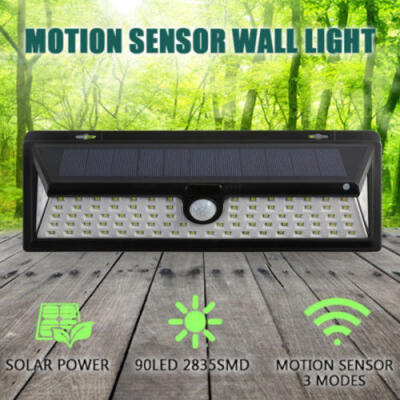 

90 LED Solar PIR Motion Sensor Wall Light Outdoor Waterproof Garden Lamp