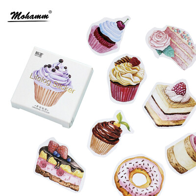 

45Pcsbox Creative Dessert Cake Papers Stickers Flakes Vintage Romantic Love For Diary Decoration Diy Sticker