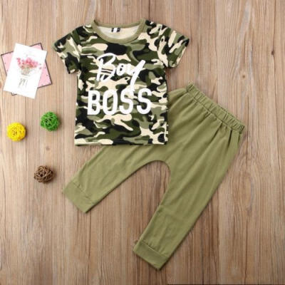 

Newest Toddler Kids Boys Girs Tops Camouflage T-shirt Pants Outfits Set Clothes