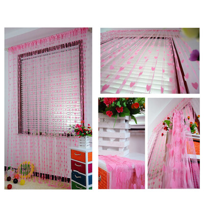 

1PC Romantic Heart Shape Line curtain living room sheer curtain small heart curtain tulle screening soft line curtain decoration